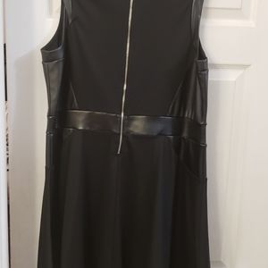 Faux Leather and Ponte Knit Dress